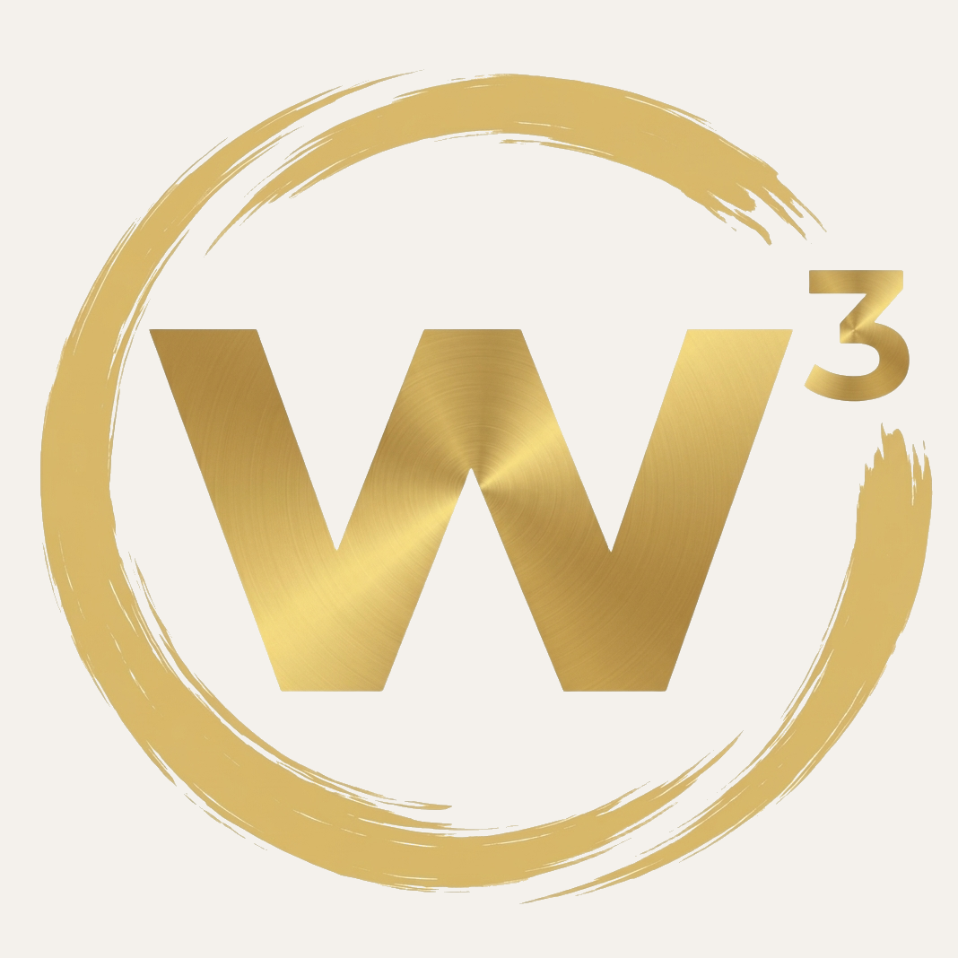 W3 logo — gold on light